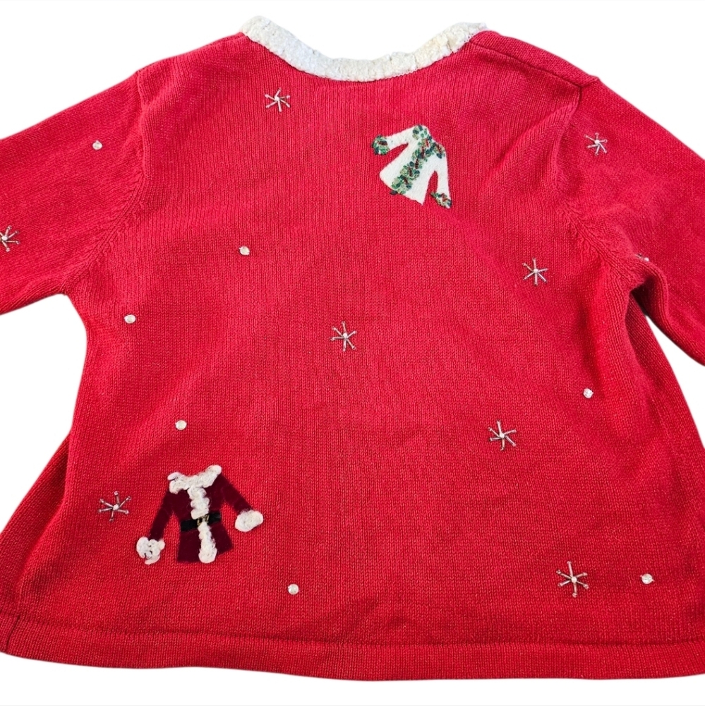 2001 Vintage Susan Bristol Hand Embroidered Ugly Christmas Sweater Cardigan VTG - Picture 7 of 16